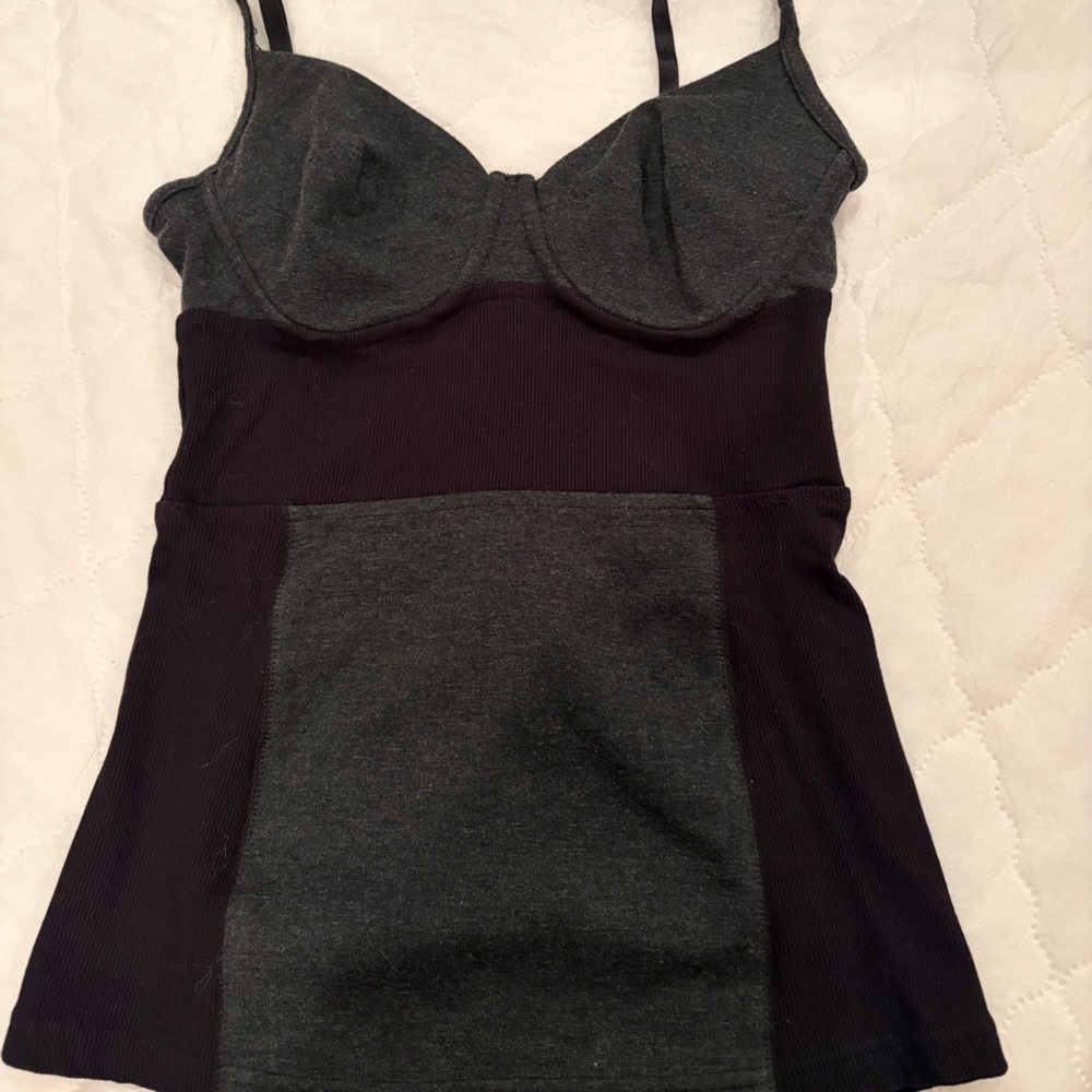 Wilfred size S Gray & Black bustier tank top